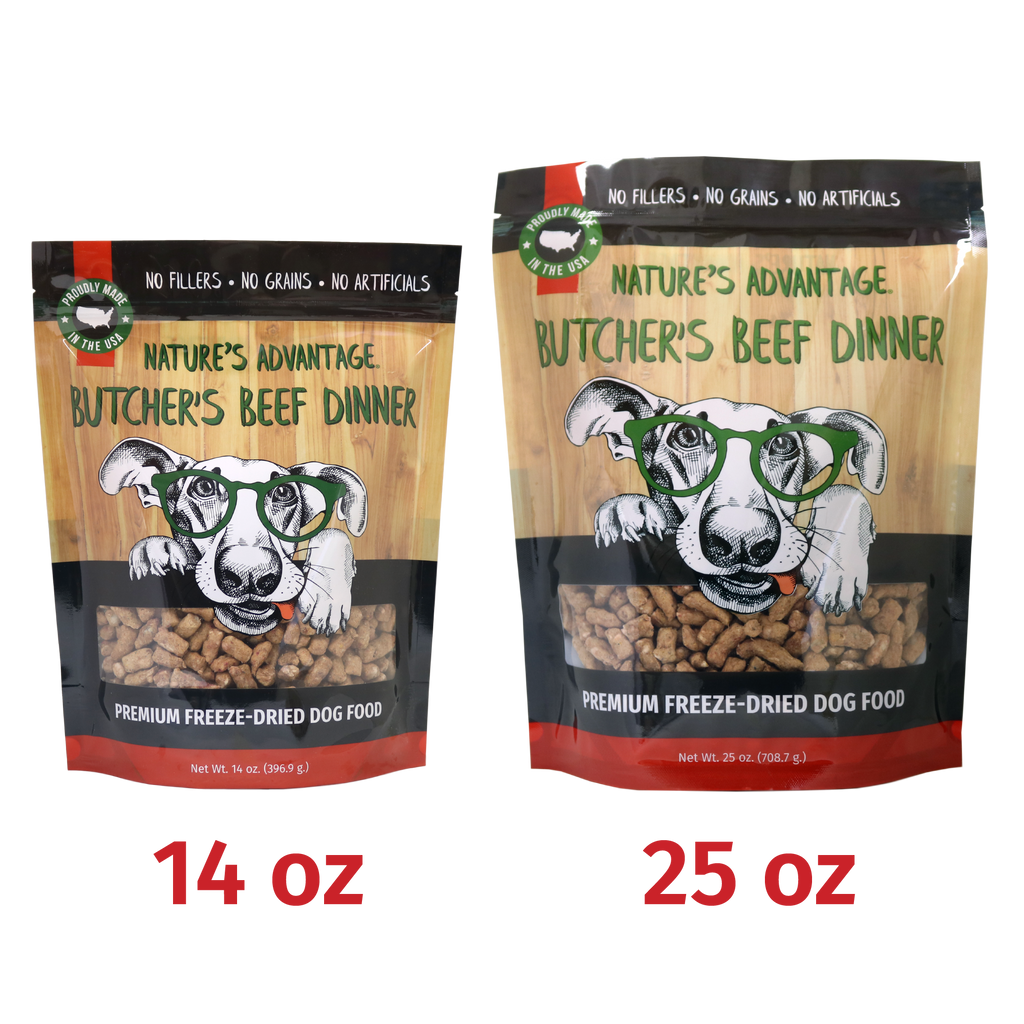 Butchers Dog Food - Size of Bag Comparison