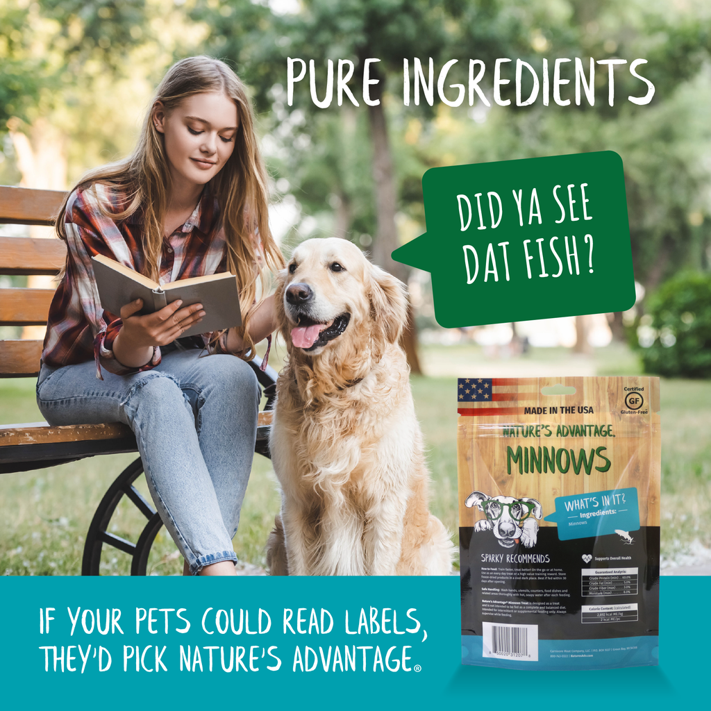 Freeze Dried Minnows Dog Treats - pure ingredients