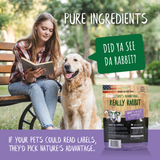 Rabbit Dog Treats, rabbit dog food, rabbit meat for dogs - pure ingredients